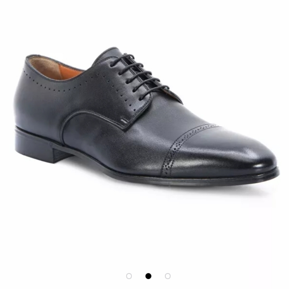 Santoni Leather Lace-up Brogues Black Size 10.5